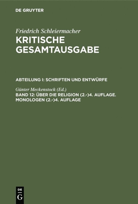 Günter Meckenstock - Über die Religion (2.-)4. Auflage. Monologen (2.-)4. Auflage, Inbunden