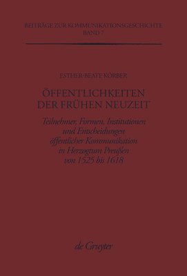 bokomslag ffentlichkeiten der Frhen Neuzeit