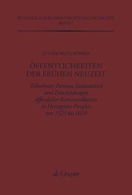 bokomslag Öffentlichkeiten der Frühen Neuzeit