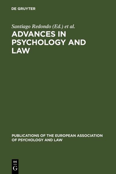 Santiago Redondo, Vicente Garrido, Jorge Pérez, Rosemary Barberet - Advances in Psychology and Law, Inbunden