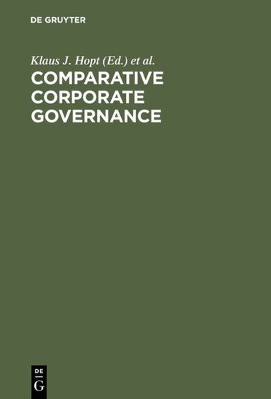 Klaus J. Hopt, Eddy Wymeersch - Comparative Corporate Governance, Inbunden