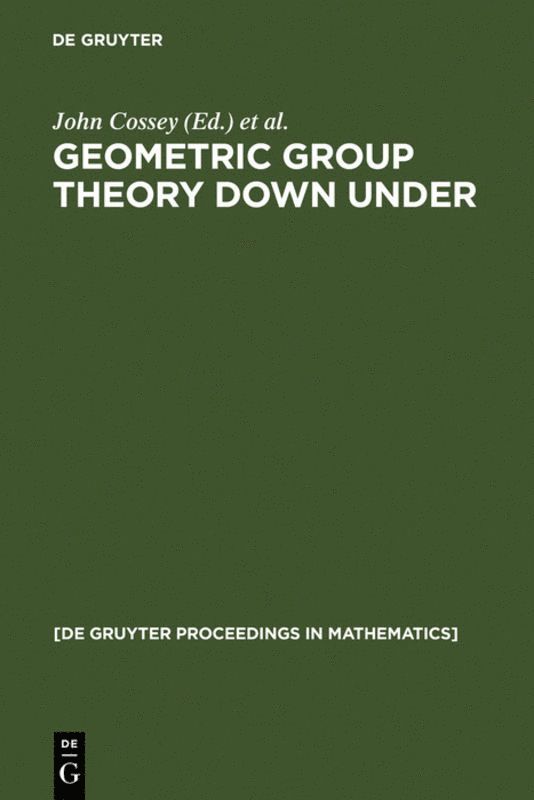 Geometric Group Theory Down Under 1