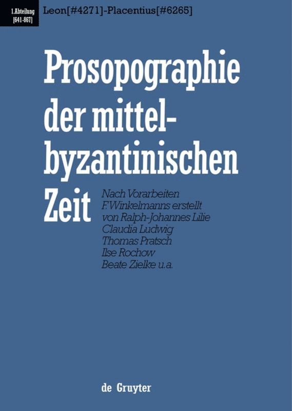Ralph-Johannes Lilie, Claudia Ludwig, Thomas Pratsch, Beate Zielke, et al., Et Al. - Leon (#4271) - Placentius (#6265), Inbunden