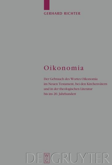 Gerhard Richter - Oikonomia, Inbunden