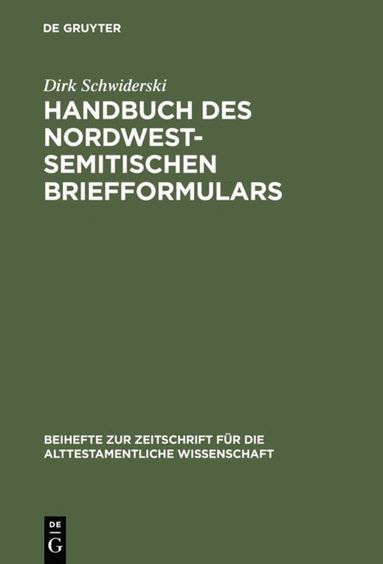 bokomslag Handbuch des nordwestsemitischen Briefformulars