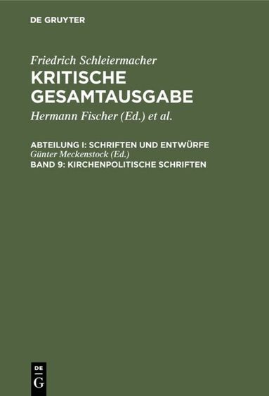 Günter Meckenstock - Kirchenpolitische Schriften, Inbunden