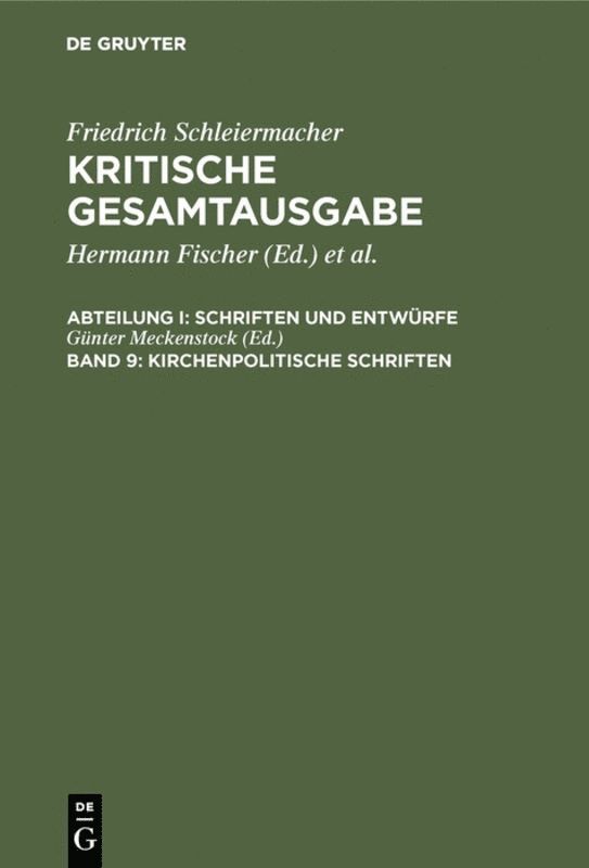 Kirchenpolitische Schriften 1