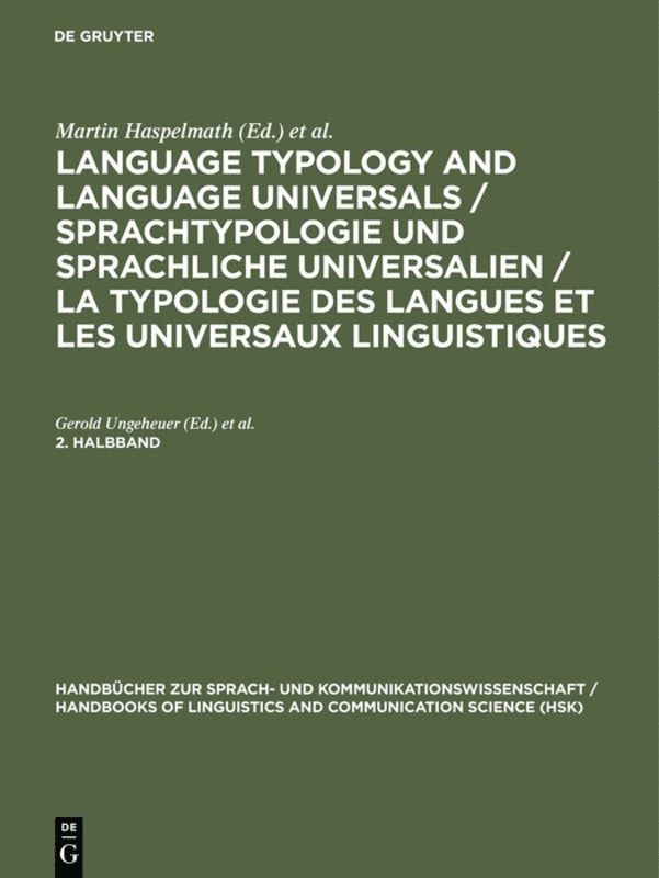Martin Haspelmath, Ekkehard König, Wulf Oesterreicher, Wolfgang Raible - Language Typology and Language Universals 2.Teilband, Inbunden