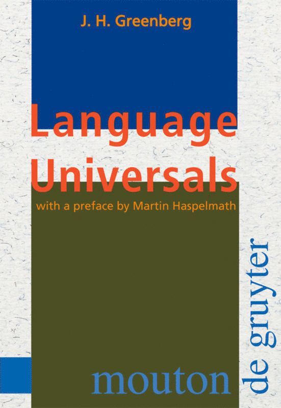 Joseph H. Greenberg - Language Universals, Inbunden