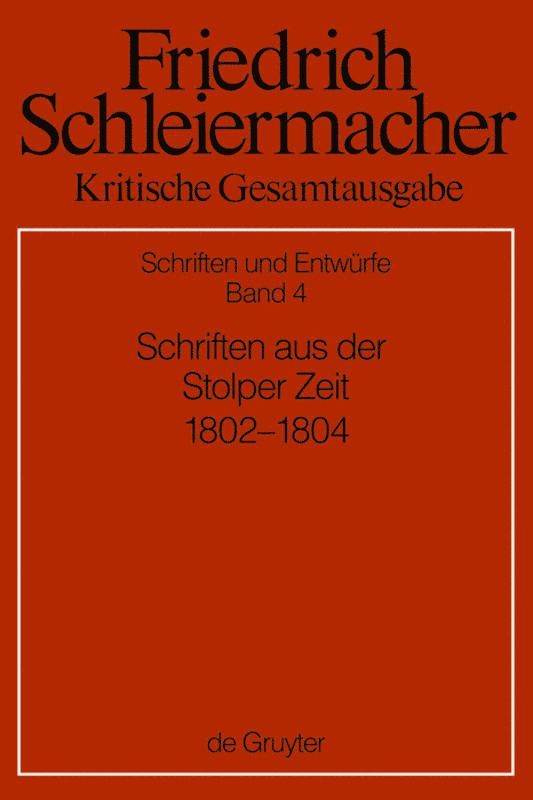 Schriften aus der Stolper Zeit (1802-1804) 1