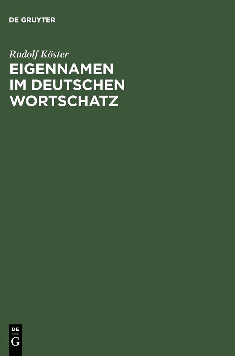 Eigennamen im deutschen Wortschatz 1