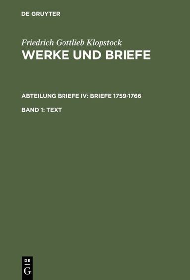 Friedrich Gottlieb Klopstock, Helmut Riege, Elisabeth Höpker-Herberg, Horst Gronemeyer, Klaus Hurlebusch, Rose-Maria Hurlebusch - Text, Inbunden