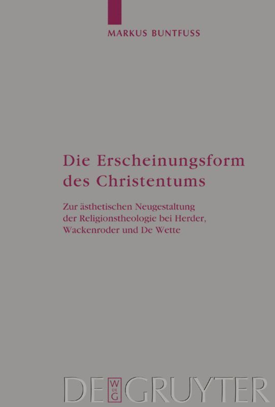 Markus Buntfuß, Markus Buntfuss - Die Erscheinungsform des Christentums, Inbunden