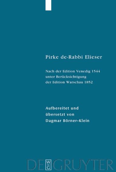 bokomslag Pirke de-Rabbi Elieser