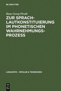 bokomslag Zur Sprachlautkonstituierung im phonetischen Wahrnehmungsprozess