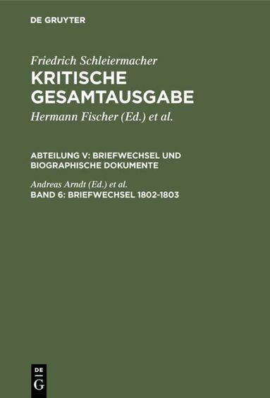 Andreas Arndt, Wolfgang Virmond - Briefwechsel 1802-1803, Inbunden
