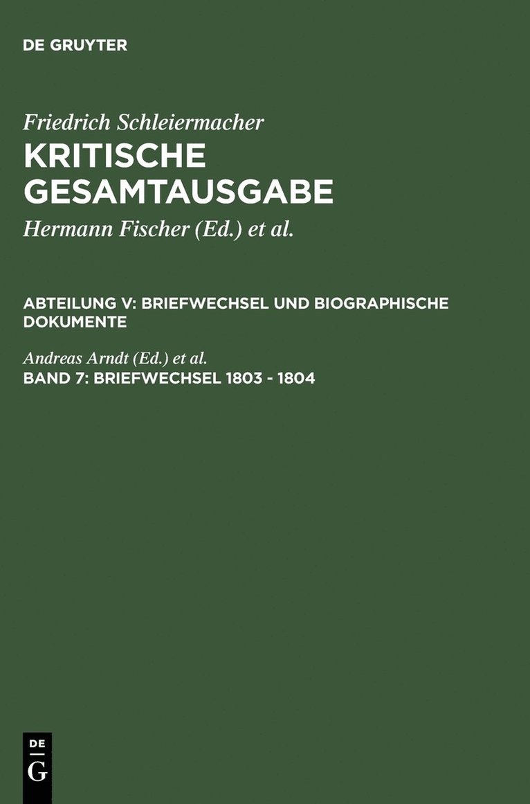 Briefwechsel 1803 - 1804 1