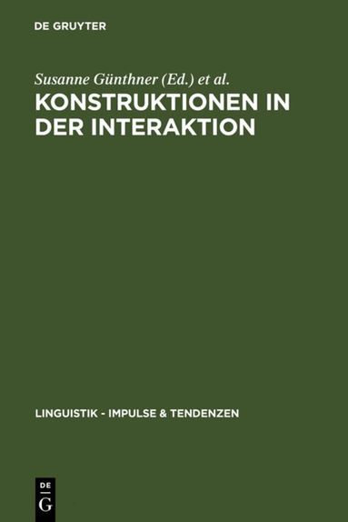 Susanne Günthner, Wolfgang Imo - Konstruktionen in der Interaktion, Inbunden