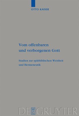 bokomslag Vom offenbaren und verborgenen Gott