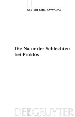 Nestor Kavvadas - Natur des Schlechten bei Proklos, Inbunden