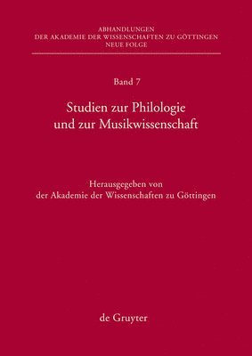 Studien zur Philologie und zur Musikwissenschaft 1