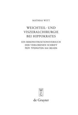 bokomslag Weichteil- und Viszeralchirurgie bei Hippokrates