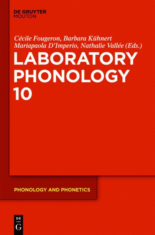 Cécile Fougeron, Barbara Kuehnert, Mariapaola Imperio, Nathalie Vallee - Laboratory Phonology 10, Inbunden
