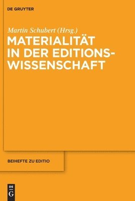bokomslag Materialität in der Editionswissenschaft