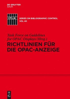 bokomslag Richtlinien fr die OPAC-Anzeige