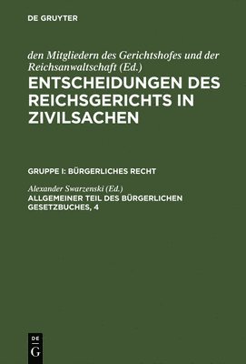 Alexander Swarzenski, Mitgliedern des Gerichtshofes - Allgemeiner Teil des Bürgerlichen Gesetzbuches, 4, Inbunden