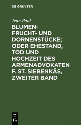 Jean Paul - Blumen- Frucht- und Dornenstücke; oder Ehestand, Tod und Hochzeit des Armenadvokaten F. St. Siebenkäs, Zweiter Band, Inbunden