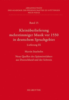 Kleinüberlieferung mehrstimmiger Musik vor 1550 in deutschem Sprachgebiet, Lieferung IX