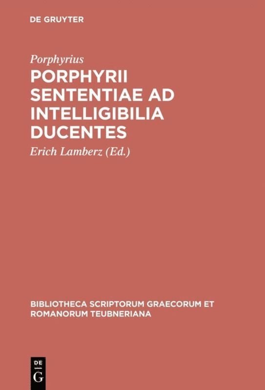 Porphyrius, Erich Lamberz - Porphyrii sententiae ad intelligibilia ducentes, Inbunden