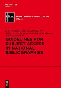 bokomslag Guidelines for Subject Access in National Bibliographies