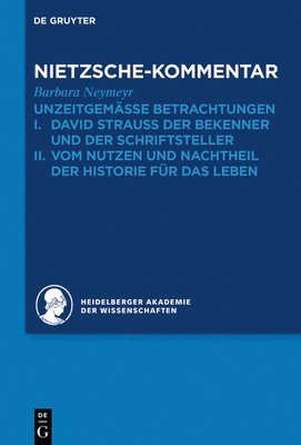 bokomslag Kommentar zu Nietzsches "Unzeitgemässen Betrachtungen"