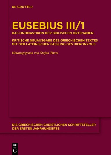 Eusebius, Stefan Timm - Onomastikon der biblischen Ortsnamen, Inbunden