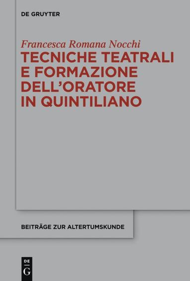 bokomslag Tecniche teatrali e formazione delloratore in Quintiliano