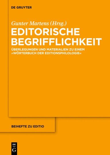 Gunter Martens - Editorische Begrifflichkeit, Inbunden