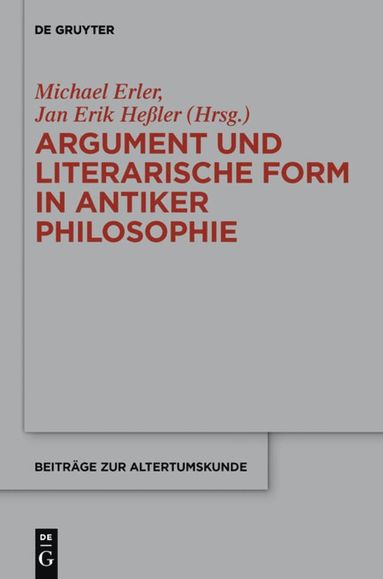 bokomslag Argument und literarische Form in antiker Philosophie