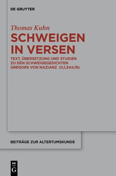 Thomas Kuhn - Schweigen in Versen, Inbunden