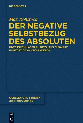 bokomslag Der negative Selbstbezug des Absoluten