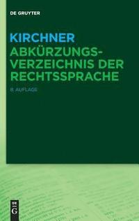 bokomslag Kirchner - Abkrzungsverzeichnis der Rechtssprache