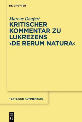 Kritischer Kommentar zu Lukrezens &quot;De rerum natura&quot; 1