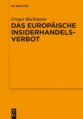 bokomslag Das Europische Insiderhandelsverbot