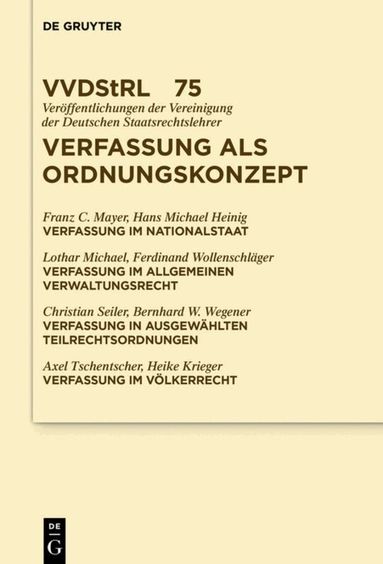 Franz Mayer, Hans Michael Heinig, Lothar Michael, et al. - Verfassung als Ordnungskonzept, Inbunden