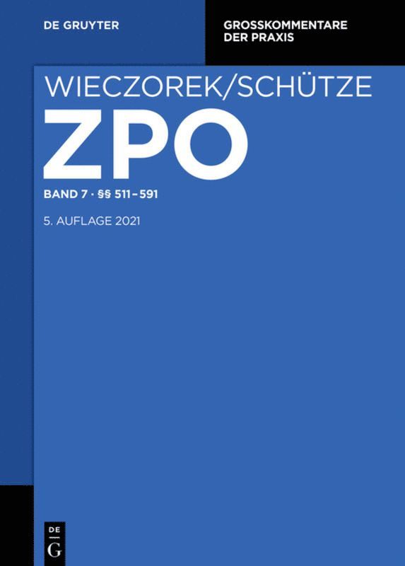 Wolfgang Büscher, Uwe Gerken, Volker Michael Jänich, Thomas Winter - §§ 511-591, Inbunden