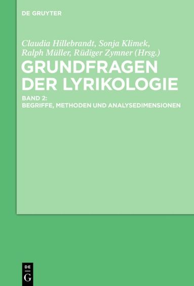 Claudia Hillebrandt, Sonja Klimek, Ralph Müller, Rüdiger Zymner - Grundfragen der Lyrikologie 2, Inbunden