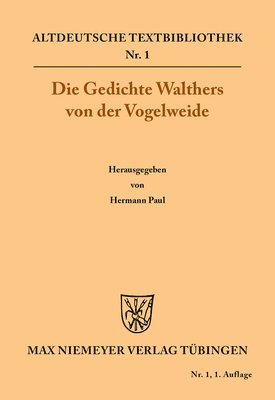 Walther Von Der Vogelweide, Hermann Paul - Gedichte, Häftad