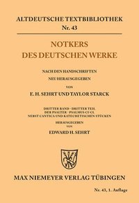 bokomslag Notkers des Deutschen Werke