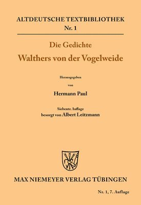 bokomslag Die Gedichte Walthers von der Vogelweide